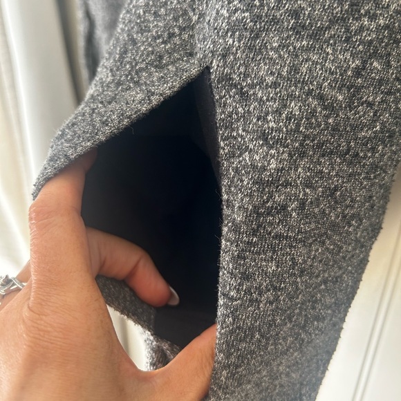 Express Men’s Small Charcoal Button Up Hooded Sweater with Black Accents - Picture 6 of 8